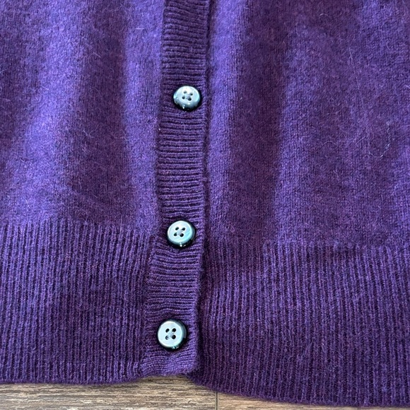 Apt. 9 100% Cashmere Purple Button Front Cardigan Sweater Women's Size XL - Picture 6 of 13